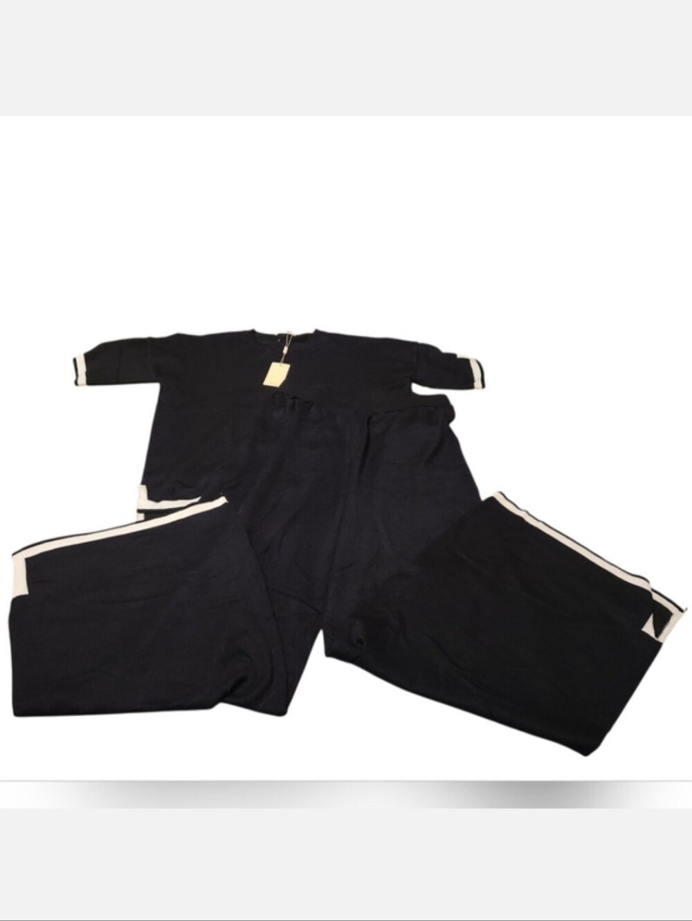 Women’s Medium Ekouaer Short Sleeve Sweater Wide Leg Pants Lounge Set